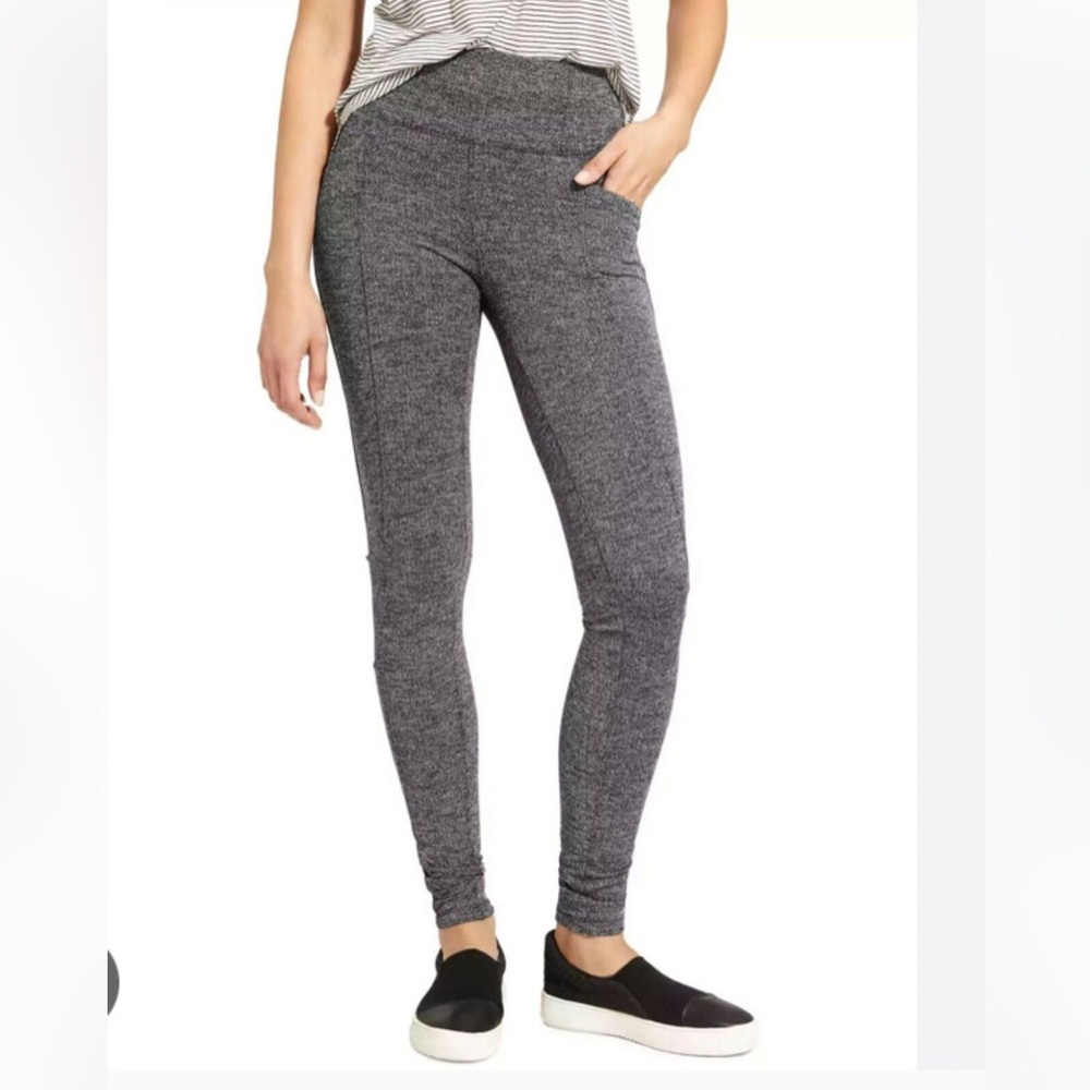 Athleta Herringbone Metro High Waisted Legging Womens Dark Gray size Large Tall
